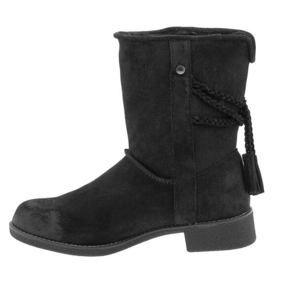 NWT abeo Pro Blaine Black Suede Sheep Sheerling Winter Boots - Picture 3 of 6